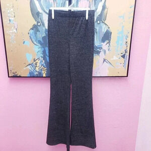 Forever 21 Black Shimmer Bell Bottom Pull On Pant